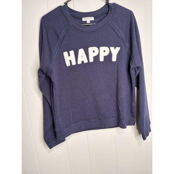 Grayson Threads Tops - Women's Size m Grayson Threads Pullover Sweatshirt HAPPY Graphic Blue Comfy Soft